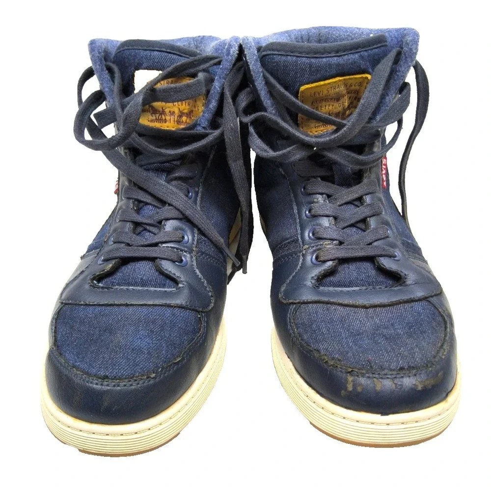 LEVIS Stanton Waxed Mens #51782109U / Blue Hi Top Shoes  518838-72U / Size US 10